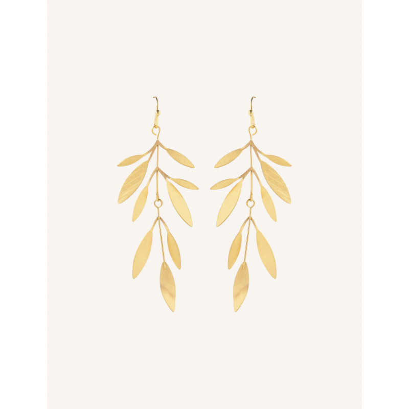 CUCOCUCA YXQ E346 Fine Stud Earrings with Golden Brushed Finish