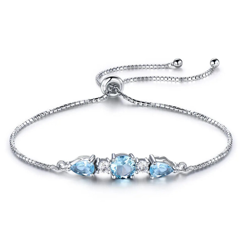 Bracciale Tennis Regolabile in Argento Sterling 925 per Donne…