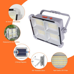 Faro Led Solare da Esterno a Risparmio Energetico 5 Modalità Lampada