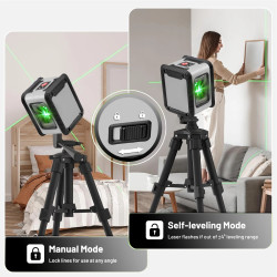 Industrial Rotating Laser Level with 2 Lines and Tripod for…
