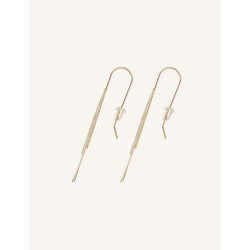 CUCOCUCA YXQ E252 Golden Stainless Steel Stud Earrings