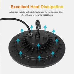 Lampada industriale LED UFO certificata CE IP65 da 100W 200W 300W