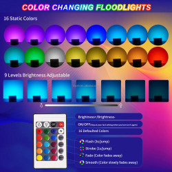 Faro LED RGB da Esterno 50W 100W Multicolore con Telecomando IP66…