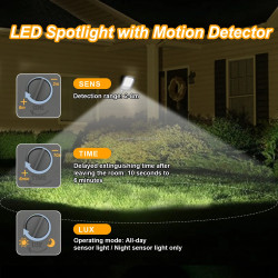 Faro Proiettore LED con Sensore di Movimento PIR 50W 100W IP67 per…