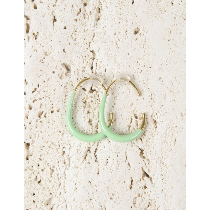 CUCOCUCA YXQ 365 Stainless Steel Enamel Hoop Earrings