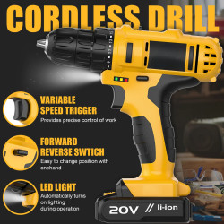 Battery Drill Driver 20V Without Key