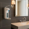 Double Soap and Hand Sanitizer Dispenser in Modern White Plastic…