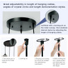 Lampadario Moderno a 3 Teste in Cristallo K9 LED, Lampada a…