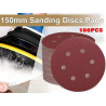 DE Warehouse 24/7 Free Shipping 100 Piece 6 Hole Sanding Pads 150mm…
