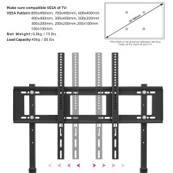 UNHO Floor TV Stand: Free Standing Trolley TV-Ständer verstellbar…