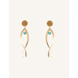 CUCOCUCA YXQ E444 Stainless Steel Earrings with Natural African Stone