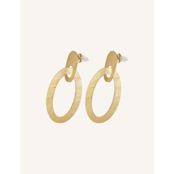 CUCOCUCA YXQ E291 Golden Stainless Steel Minimalist Stud Earrings