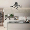 Modern Chandelier with 3 LED Heads in Black for Home Decor