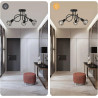 Modern Chandelier with 3 LED Heads in Black for Home Decor