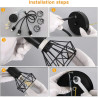 Modern Chandelier with 3 LED Heads in Black for Home Decor
