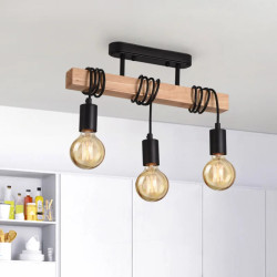 LED Suspended Multi-Head Wood Industrial Modern Retro Chandelier for…