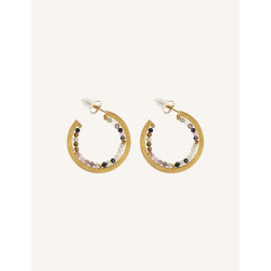 Cucocuca YXQ E299 Fine Hoop Earrings with Natural Stone