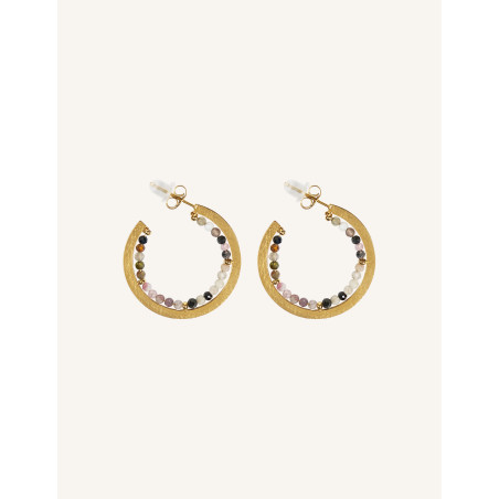 Cucocuca YXQ E299 Fine Hoop Earrings with Natural Stone
