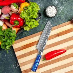 Couteau Santoku Ultra Affûté de 7 pouces, Lame en Acier Inoxydable…