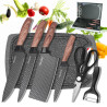 Set of 6 Chef Knives with Anti-Stick Stainless Steel Blades