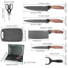 Set of 6 Chef Knives with Anti-Stick Stainless Steel Blades