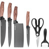 Set 6 Chef-Messen aus Edelstahl mit Antihaft-Klinge