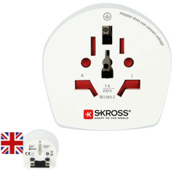 SKROSS World to UK Travel Adapter 7A BS Model