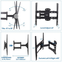Wall-Mount Swivel Arm for TV