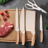 Set of 6 Stainless Steel Kitchen Knives with Universal Basket