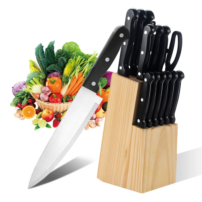 Chef's Knife Set of 2 Cr13 Stainless Steel 15 Pieces for Meat, Bread…