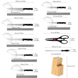 Set di coltelli da chef in acciaio inossidabile 2cr13 da 15 pezzi…