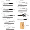 Chef's Knife Set of 2 Cr13 Stainless Steel 15 Pieces for Meat, Bread…