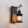 Industrial Style Retro Wall Light in Solid Wood, Single Head…