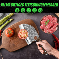 Forged Hand-Made Butcher Knife for Deboning Pigs, Cows and Sheep…