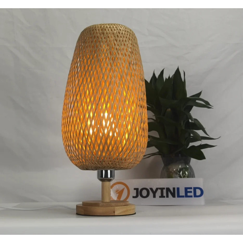 Joyinled Lampe de Bureau Décorative Vintage en Bois, Lumière de Nuit…
