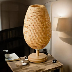 Joyinled Lampe de Bureau Décorative Vintage en Bois, Lumière de Nuit…