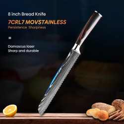 Coltello da Pane da Cucina con Lama Seghettata in Acciaio…
